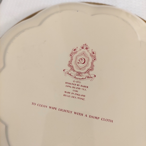 Vintage Daher Ware Metal Tray Asian Oriental Scene Decorated Plate England 1971 - Picture 8 of 8